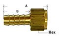 Brass Swivel Female Adapter - with Gasket Diagram